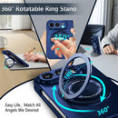 For iPhone Fold Magnetic Case Hard PC Folding Phone Cover Rotatable Ring Holder