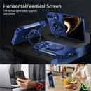 For iPhone Fold Magnetic Case Hard PC Folding Phone Cover Rotatable Ring Holder