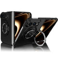 For iPhone Fold Magnetic Case Hard PC Folding Phone Cover Rotatable Ring Holder