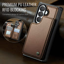 CASEME for Samsung Galaxy Z Fold8 Ultra Case with RFID Blocking 5 Card Slots  C22 Leather Back Cover