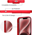 Case for iPhone 16 with Vertical Kickstand + Flexible Soft Liquid Silicone Protective Cover