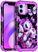 iPhone 16 Pro Case Glow Dark Three Layer Heavy Duty Shockproof Protection Hard Plastic Bumper+Soft Silicone Case