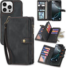 iPhone 16,Detachable Magnetic Phone Case, PU Leather All - Round Protective Case Blue