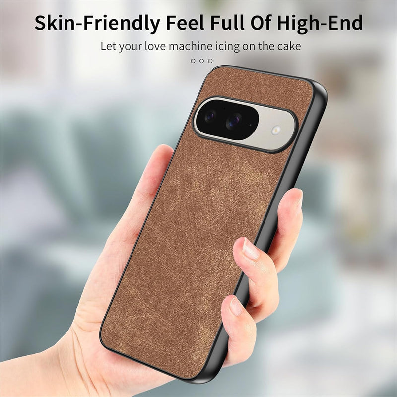 Case for Google Pixel 10 Pro XL, Ultra-Thin Hard PC Protective Cover, Scratch Resistant Anti-Fingerprint Skin Friendly Leather Slim Case for Google Pixel 10 Pro XL TP-Brown