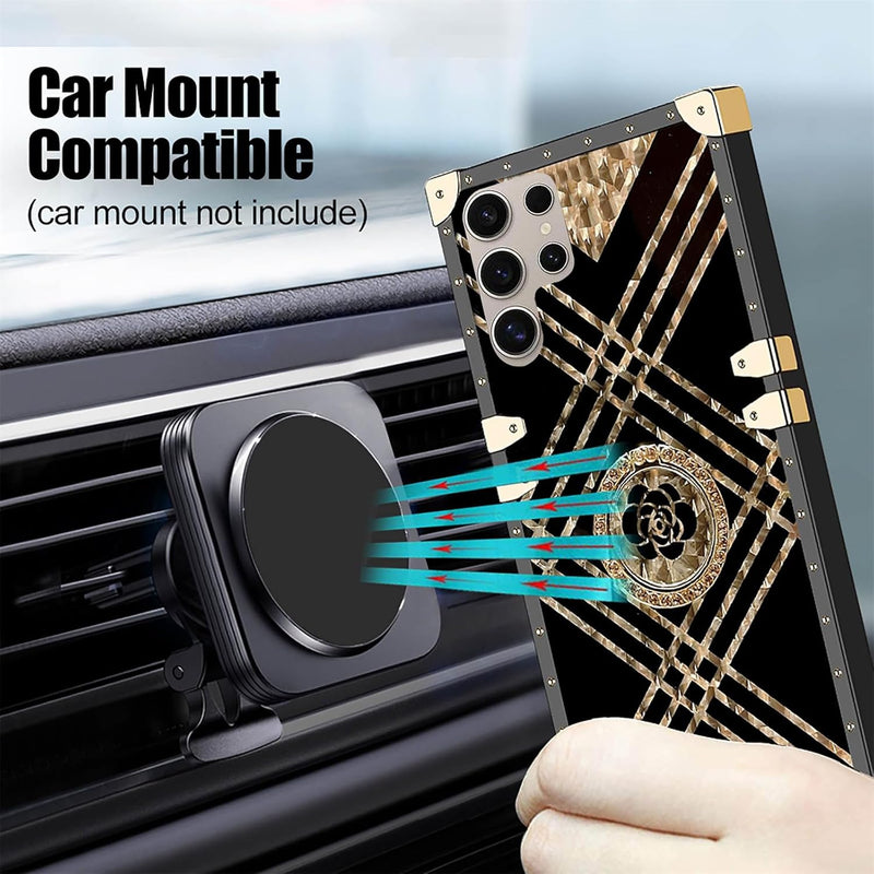 Samsung Galaxy S25 Plus TPU Bumper with Elegant Metal Corners & Ring Kickstand - Gorilla Cases