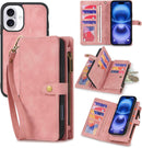 iPhone 16,Detachable Magnetic Phone Case, PU Leather All - Round Protective Case Blue