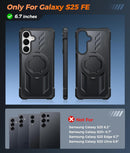 Galaxy S25 FE rugged case with 360 degree rotating ring stand