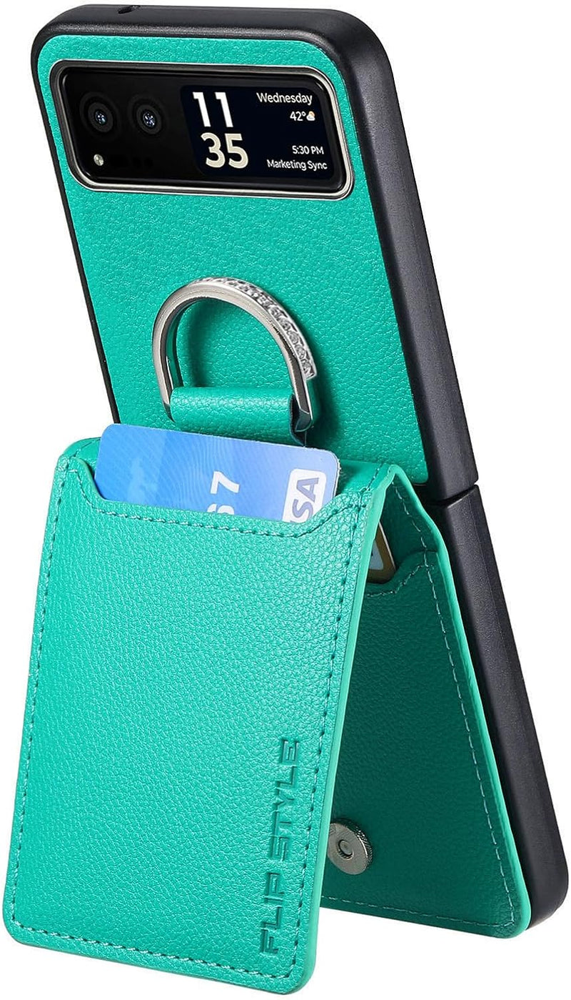 Motorola Razr+ 2023 Case Wallet with Card Holder Luxury PU Leather Protective Phone Case - Gorilla Cases