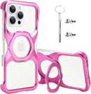 Frameless Magnetic Kickstand Metal Case for iPhone 16 Pro Max