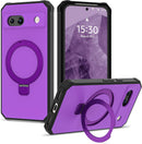 Google Pixel 9 Pro XL Case Build - in Ring Stand Shockproof Anti - Slip Protective Phone Case Black