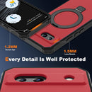 Google Pixel 9 Pro XL Case Build - in Ring Stand Shockproof Anti - Slip Protective Phone Case Black