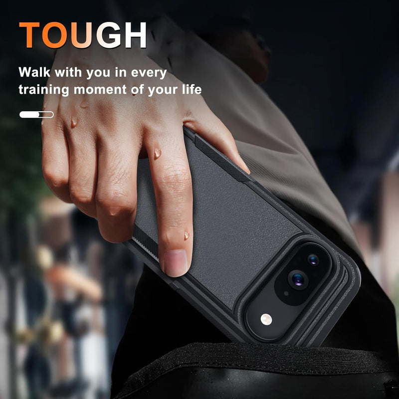 for Google Pixel 10 Pro XL Case with Wrist Lanyard Strap+Tempered Glass Screen Protector+Camera Lens Cover,Full Body Heavy Duty Rugged Shockproof Protective Phone Cover,Black Matte