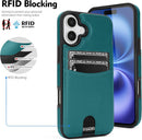 iPhone 16 Wallet Case Card Holder Kickstand RFID Blocking Flip Cover Phone Case Light Purple