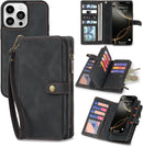 iPhone 16,Detachable Magnetic Phone Case, PU Leather All - Round Protective Case Blue