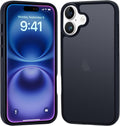 iPhone 16 Pro Case Matte Military Grade Drop Protection Frosted Translucent Black