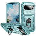 Lunivop Compatible with Google Pixel 10 Pro XL Case 360° Metal Rotated Ring Holder Magnetic Kickstand【Camera Protection】 Military - Grade Heavy Duty for Pixel 10 Pro XL Phone Case 2025 Pink Green