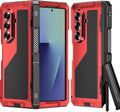 NINKI for Z Fold 7 Case with S Pen Holder & Kickstand, Metal Silicone Hinge Cover for Samsung Galaxy Z Fold 7 Case with Screen Protector, Rugged Protective Galaxy Fold7 5G Phone Cover with Stand - Red