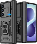 Galaxy Z Fold 8 Ultra Heavy-Duty Case with Camera Cover, 360 degree Magnetic Ring Kickstand – Black