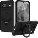 Google Pixel 9 Pro XL Case Build - in Ring Stand Shockproof Anti - Slip Protective Phone Case Black