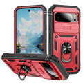Lunivop Compatible with Google Pixel 10 Pro XL Case 360° Metal Rotated Ring Holder Magnetic Kickstand【Camera Protection】 Military - Grade Heavy Duty for Pixel 10 Pro XL Phone Case 2025 Pink Green