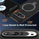 Google Pixel 9 Pro XL Case Build - in Ring Stand Shockproof Anti - Slip Protective Phone Case Black
