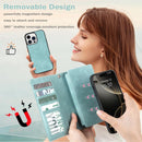 iPhone 16,Detachable Magnetic Phone Case, PU Leather All - Round Protective Case Blue