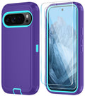 Qinmay Phone Case for Google Pixel 10 Pro XL Case with HD Screen Protector, Heavy Duty Shockproof & Dropproof 3-Layer Cover Phone Case (WineRedPink, for Pixel 10 Pro XL)
