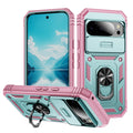 Lunivop Compatible with Google Pixel 10 Pro XL Case 360° Metal Rotated Ring Holder Magnetic Kickstand【Camera Protection】 Military - Grade Heavy Duty for Pixel 10 Pro XL Phone Case 2025 Pink Green
