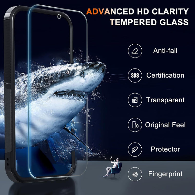 for Google Pixel 10 Pro XL Case with Wrist Lanyard Strap+Tempered Glass Screen Protector+Camera Lens Cover,Full Body Heavy Duty Rugged Shockproof Protective Phone Cover,Black Matte