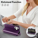 iPhone 16 Wallet Case RFID Blocking Zipper Credit Card Holder Slots Red