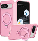 Google Pixel 9 Pro XL Case Build - in Ring Stand Shockproof Anti - Slip Protective Phone Case Black