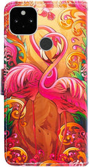 Google Pixel 5 Colorful Universe Sky Leather Flip Phone Case Wallet Cover