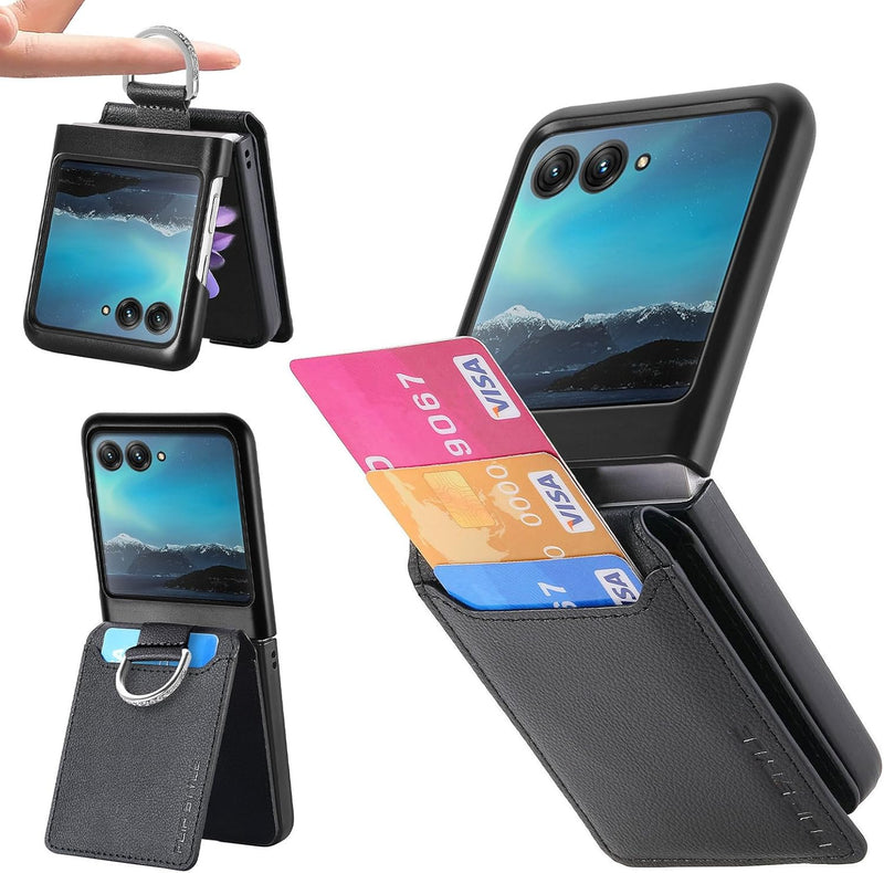 Motorola Razr+ 2023 Case Wallet with Card Holder Luxury PU Leather Protective Phone Case - Gorilla Cases