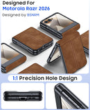 Moto Razr 2026 Leather Case – Thin Matte Shell – open view with inner folding display