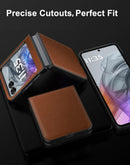 Moto Razr 2026 Vegan Leather Case – Slim Brown – slim profile detail