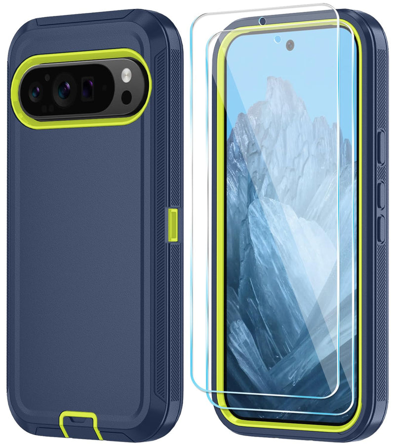 Qinmay Phone Case for Google Pixel 10 Pro XL Case with HD Screen Protector, Heavy Duty Shockproof & Dropproof 3-Layer Cover Phone Case (WineRedPink, for Pixel 10 Pro XL)