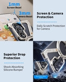 Z Shape for Samsung Galaxy Z Fold 8 Ultra Bumper Case with Stand,360°Rotatable Magnetic Ring Kickstand,Slim Frameless Minimalist Military Grade Protector Phone Cases for Z Fold8 Ultra(Silver)