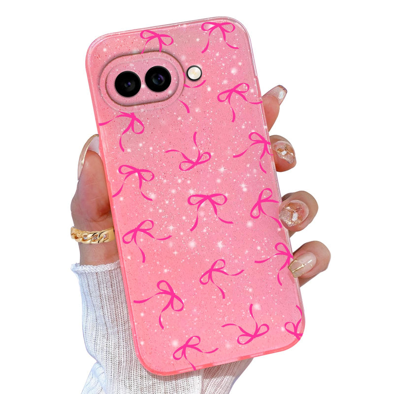 for Google Pixel 10 Pro XL Case Pink, Glitter Bling Phone Case for Women Girls Girly, Cute Sparkly Neon Bright Color, Soft TPU Phone Case for Google Pixel 10 Pro XL 6.8 inch, Hot Pink