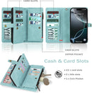 iPhone 16,Detachable Magnetic Phone Case, PU Leather All - Round Protective Case Blue