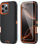 iPhone 16 Pro Case HD Screen Protector Heavy Duty Shockproof & Dust Proof Purple Sky Blue