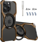 Frameless Magnetic Kickstand Metal Case for iPhone 16 Pro Max