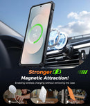MagSafe compatible Galaxy S25 FE case attached to magnetic charger