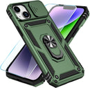 iPhone 14 Plus 6.7", Heavy Duty Military Grade Drop Protective Cover Kickstand Plum