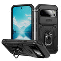 Lunivop Compatible with Google Pixel 10 Pro XL Case 360° Metal Rotated Ring Holder Magnetic Kickstand【Camera Protection】 Military - Grade Heavy Duty for Pixel 10 Pro XL Phone Case 2025 Pink Green