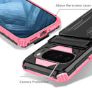 for Google Pixel 9 Pro XL & Pixel 10 Pro XL Wallet Case with Credit Card Holder Stand Kickstand Slim Rugged Shockproof Heavy Duty Defender Armor 【Military Grade】 Protective Phone Case - Pink