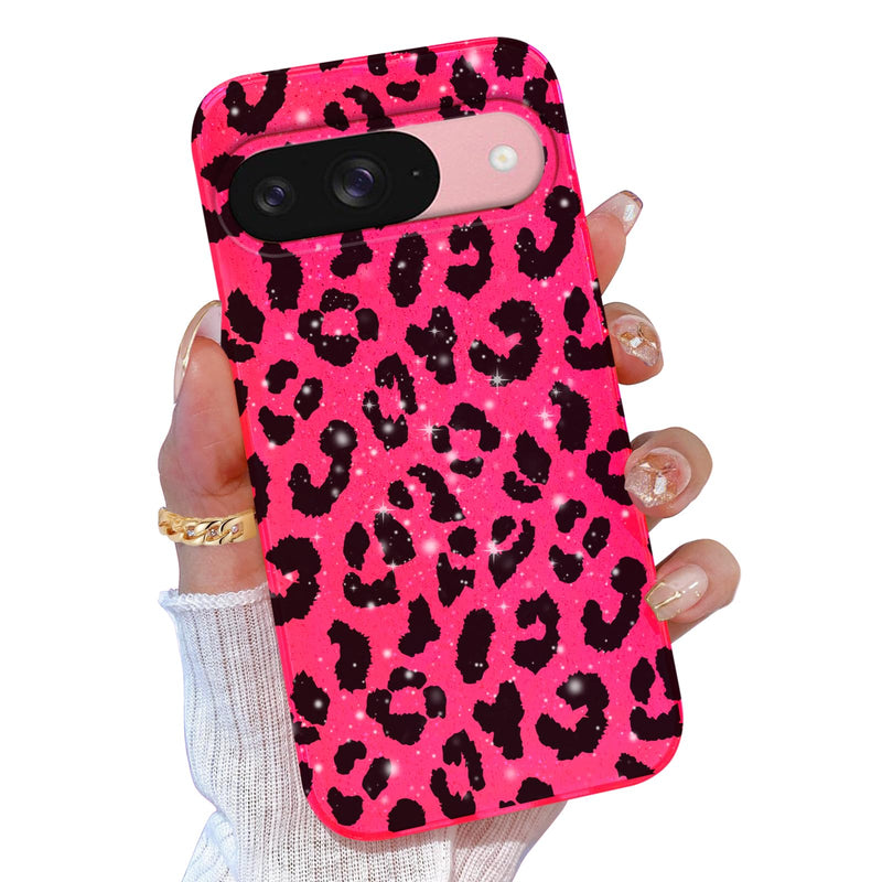 for Google Pixel 10 Pro XL Case Pink, Glitter Bling Phone Case for Women Girls Girly, Cute Sparkly Neon Bright Color, Soft TPU Phone Case for Google Pixel 10 Pro XL 6.8 inch, Hot Pink