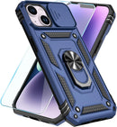 iPhone 14 Plus 6.7", Heavy Duty Military Grade Drop Protective Cover Kickstand Plum