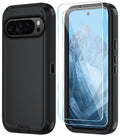 Qinmay Phone Case for Google Pixel 10 Pro XL Case with HD Screen Protector, Heavy Duty Shockproof & Dropproof 3-Layer Cover Phone Case (WineRedPink, for Pixel 10 Pro XL)