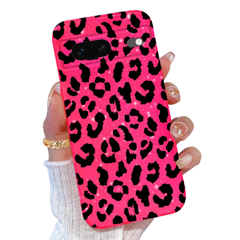 for Google Pixel 10 Pro XL Case Pink, Glitter Bling Phone Case for Women Girls Girly, Cute Sparkly Neon Bright Color, Soft TPU Phone Case for Google Pixel 10 Pro XL 6.8 inch, Hot Pink
