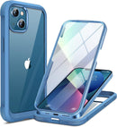 Iphone 16 Full-Body Bumper Phone Case with Built-In Full Glass Screen & Lens Protector